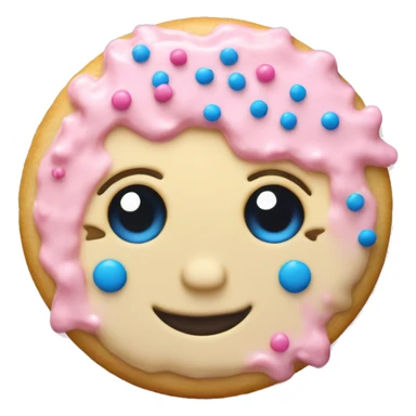 Sugar cookie with pink frosting and blue sprinkles  sticker