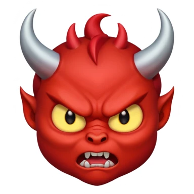 angry baby devil face sticker
