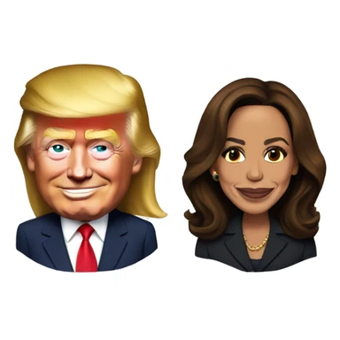 Donald trump and Kamala Harris sticker