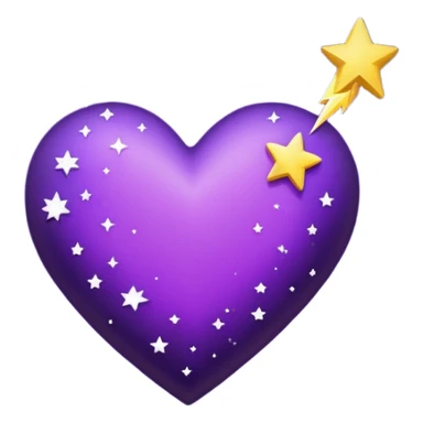 emo heart with night sky and shooting star sticker