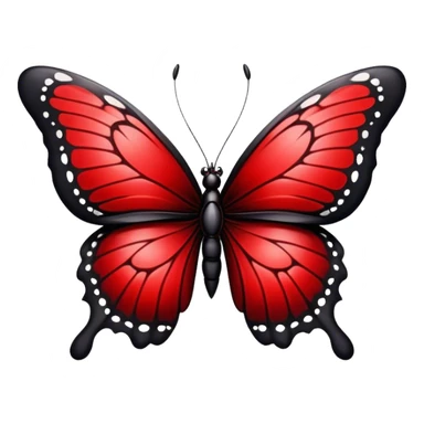 An Edgy crimson-blood-red obsidian-black beautiful butterfly sticker