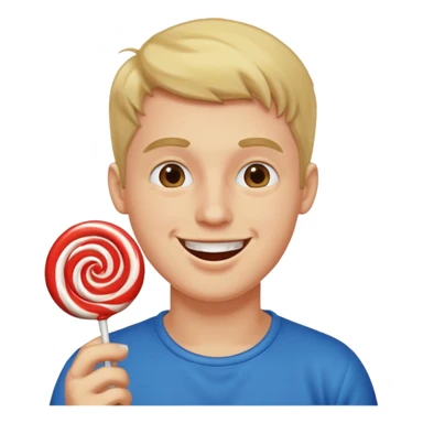 Guy eating lollipop sticker
