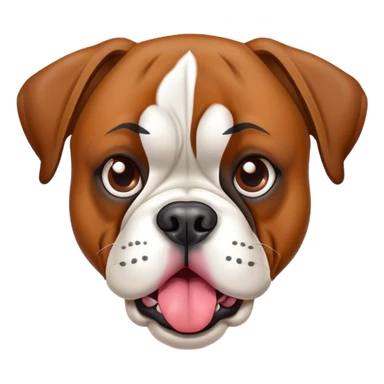 Boxer dog sticking tongue out looking crazy  sticker