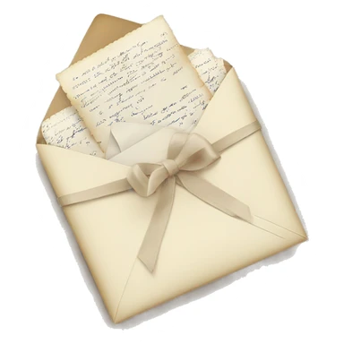 vintage love letters in envelope tied with a baby white ribbon  sticker