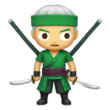 zoro with three katanas sticker