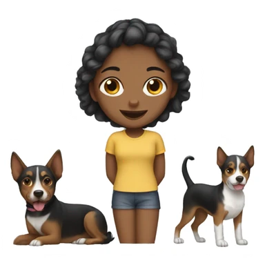 Girl with dogs sticker