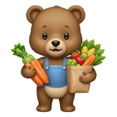iphone bear emoji with grocery sticker