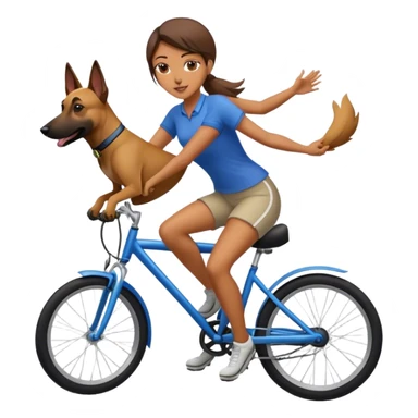 Women on a bike with a malinois dog
 sticker