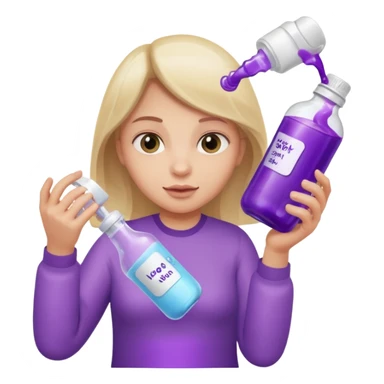baby bottle with purple liquid and week sticker