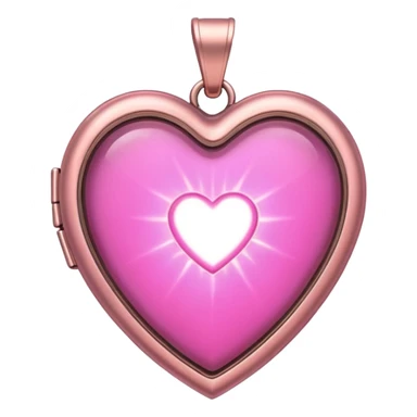 pink Heart-shaped locket (open, glowing) sticker