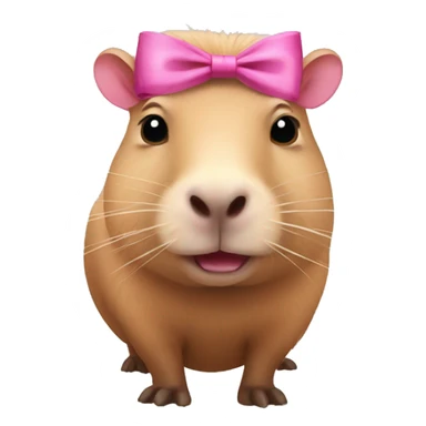 Pink capybara with a bow sticker