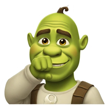 Shrek holding up ring finger sticker