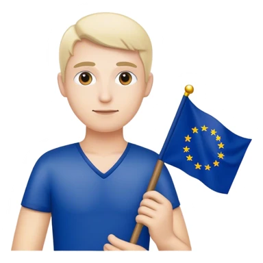 european union enthusiast with flag man sticker