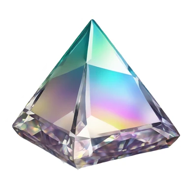 Pyramid-shaped 56-carat iridescent diamond crystal sticker