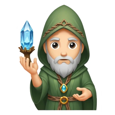 druid character looking through crystal suspiciously sticker