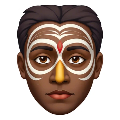 painted face army indian man sticker