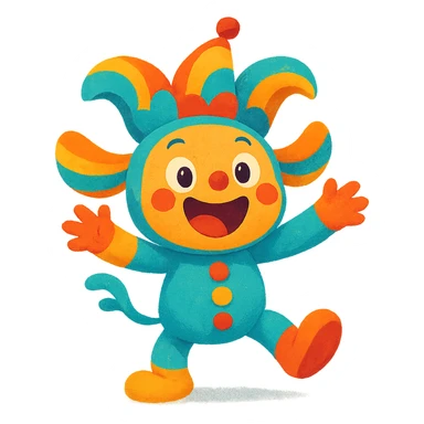 labobo character, playful and imaginative, colorful, whimsical style, joyful expression sticker