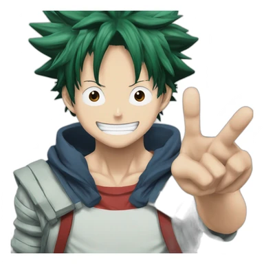 Luffy avec izuku midoriya sticker