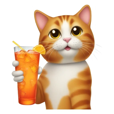 A cat drinking aperol spritz sticker