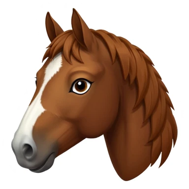 Head of a sorrel horse with a wide white blaze from his forehead, under his forelock, running down his face and under his muzzle, facing forward. sticker