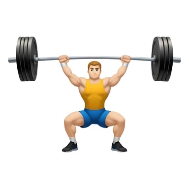 Emblem symbolizing weightlifting, featuring a barbell with heavy weights on either side, lifted above a strong, determined figure. The design conveys strength, focus, and the precision required in the sport. The barbell is centered, with a dynamic, bold style to emphasize power and athleticism.  sticker