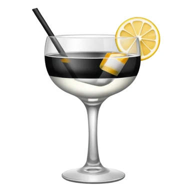 black white cocktail sticker