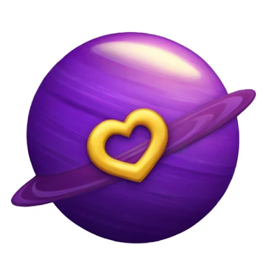 heart shape purple saturn planet sticker
