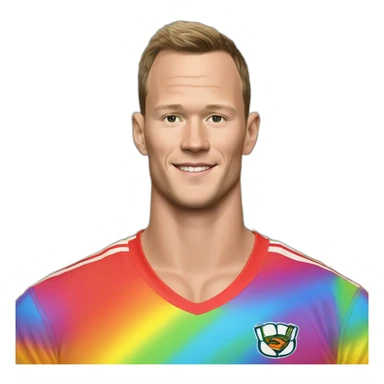 Jonathan Toews as rainbow beach bum sticker