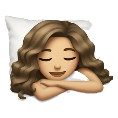 Brunette with blond balayage girl sleeping on pillow sticker