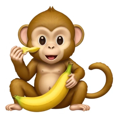 Monkey eating a banana  sticker