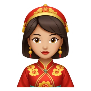 flirty face with chinese costume sticker