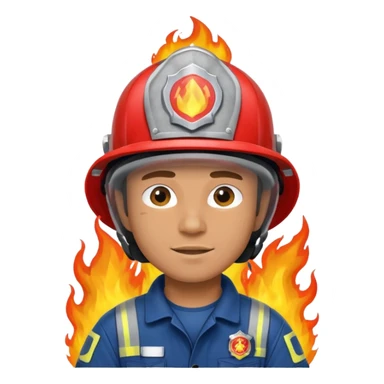 male firefighter on fire blue uniform sticker