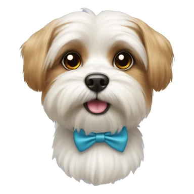white shorkie dog with a bowtie sticker