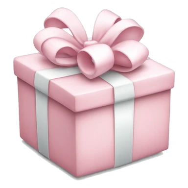 light pink christmas gift with white bow sticker