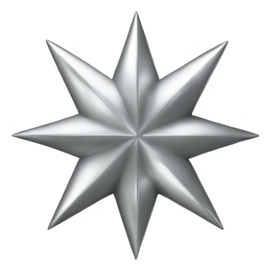 Silver chrome four-point star diamond shiny sticker