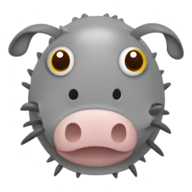 Grey pig armadillo cow centipede insect with white back sticker