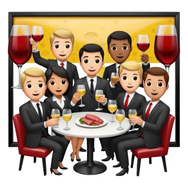 corporate executives enjoying wine Party at SPAM meat cafe parid LANDSCAPE  sticker
