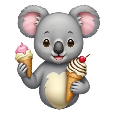Koala with ice cream sticker