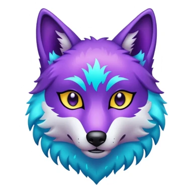 glitter purple and cian lobo sticker