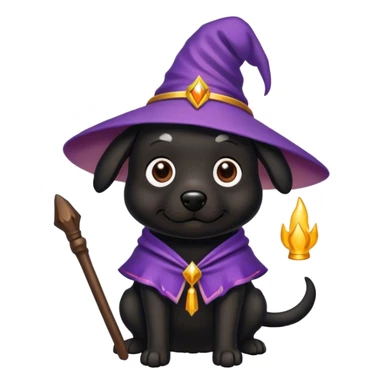 black dog Wizard sticker