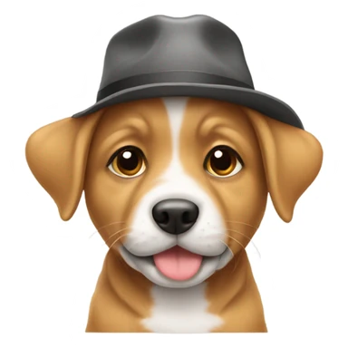 puppy wearing a hat sticker