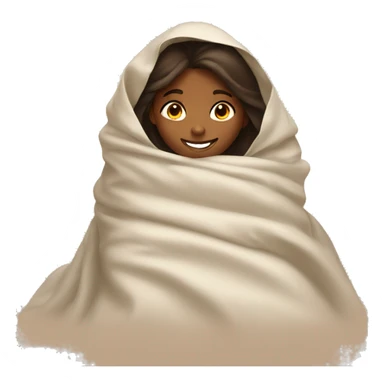smiling brown girl under covers sticker