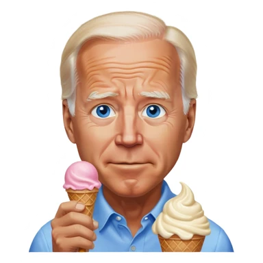 Joe Biden blue eyes eating ice cream sticker