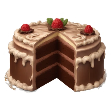 highly detailed rococo chocolate cake sticker