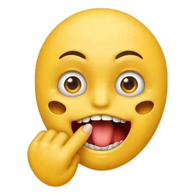 nervous emoji biting its finger sticker