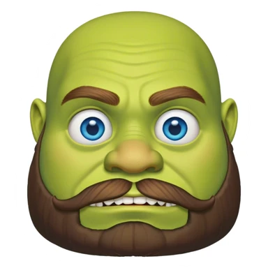 shrek with a beard and blue eyes no mustache  sticker