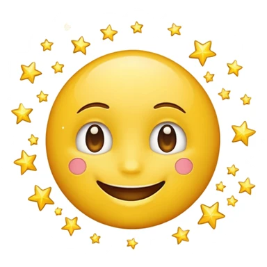 emoji face with small stars moving around it sticker