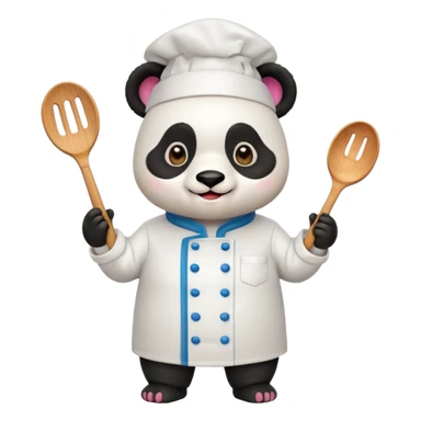 chef panda colorful chef costume sticker