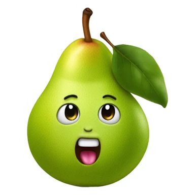 pear with big tongue out  sticker