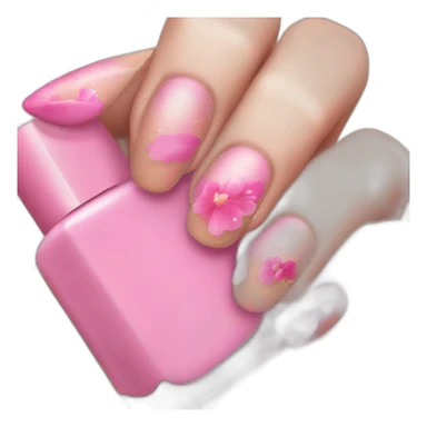 uñas pintadas de color rosa sticker